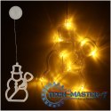 Lampki LED wisząca dekoracja świąteczna okna bałwanek 49cm przyssawka 10 LED