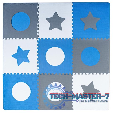 Mata edukacyjna piankowa puzzle szara niebieska 60 x 60 cm 9 elementów Mata edukacyjna piankowa puzzle szara niebieska 60 x 60 cm 9 elementów