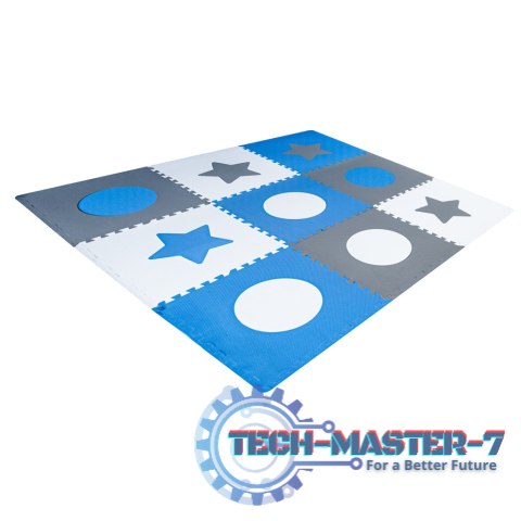 Mata edukacyjna piankowa puzzle szara niebieska 60 x 60 cm 9 elementów Mata edukacyjna piankowa puzzle szara niebieska 60 x 60 cm 9 elementów