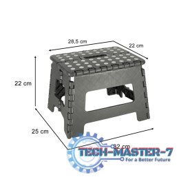 Stołek taboret składany antypoślizgowy 22cm ciemny szary