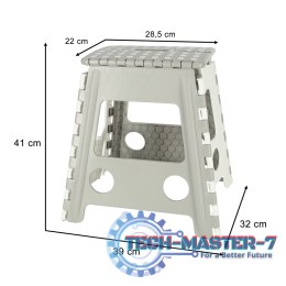Stołek taboret składany antypoślizgowy wysoki 39cm jasny szary