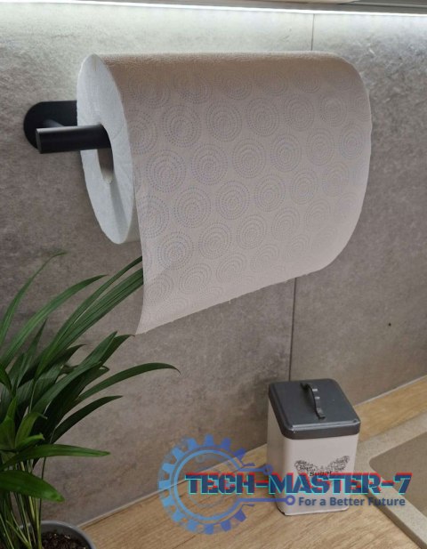 Uchwyt wieszak na papier ręcznik papierowy kuchenny taśma dwustronna mat loft czarny Uchwyt wieszak na papier ręcznik papierowy kuchenny taśma dwustronna mat loft czarny