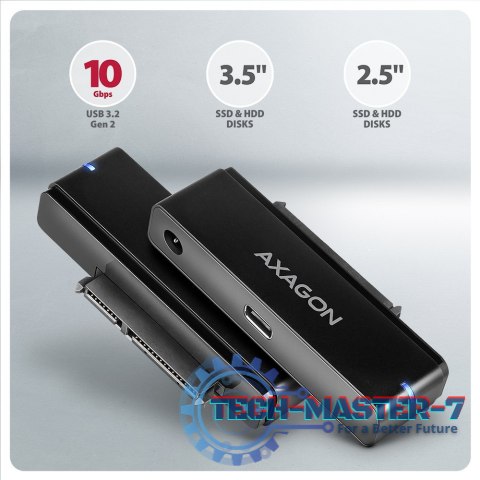 ADSA-FPX Adapter USB-C 10Gbps SATA 6G 2.5"/3.5" SSD/HDD FASTPORT X, w tym zasilacz, 60cm USB-C/USB-A kabel ADSA-FPX Adapter USB-C 10Gbps SATA 6G 2.5"/3.5" SSD/HDD FASTPORT X, w tym zasilacz, 60cm USB-C/USB-A kabel