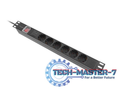 Listwa zasilająca rack PDU 19 cali 1U 16A 5xschuko 2m czarna Listwa zasilająca rack PDU 19 cali 1U 16A 5xschuko 2m czarna