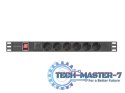 Listwa zasilająca rack PDU 19 cali 1U 16A 5xschuko 2m czarna