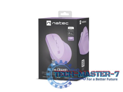 Mysz bezprzewodowa wertykalna Crake 2 Pure Lavender Mysz bezprzewodowa wertykalna Crake 2 Pure Lavender