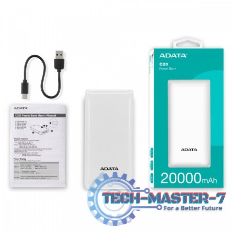 Powerbank C20 20000mAh USB-C biały Powerbank C20 20000mAh USB-C biały