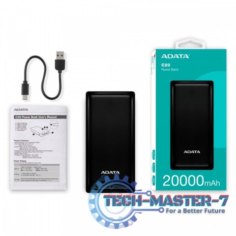 Powerbank C20 20000mAh USB-C czarny Powerbank C20 20000mAh USB-C czarny