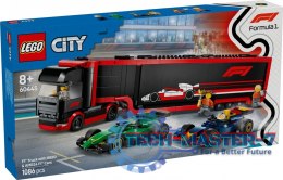 Klocki City 60445 F1 Ciężarówka z bolidami RB20 i AMR24 F1