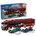 Klocki City 60445 F1 Ciężarówka z bolidami RB20 i AMR24 F1