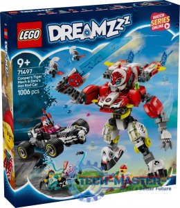 Klocki DREAMZzz 71497 Tygrysi mech Coopera i hot rod Zero