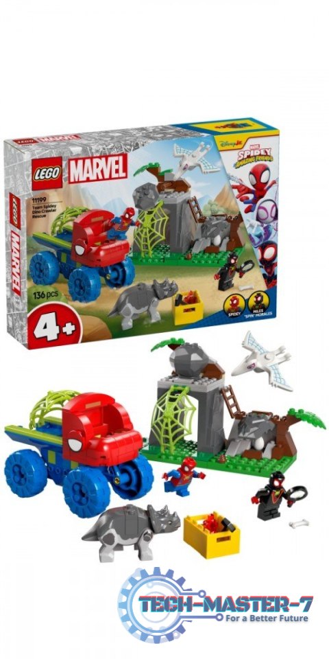 Klocki SPIDEY 11199 Misja ratunkowa zespołu Spidey'ego w dinoterenówce Klocki SPIDEY 11199 Misja ratunkowa zespołu Spidey'ego w dinoterenówce