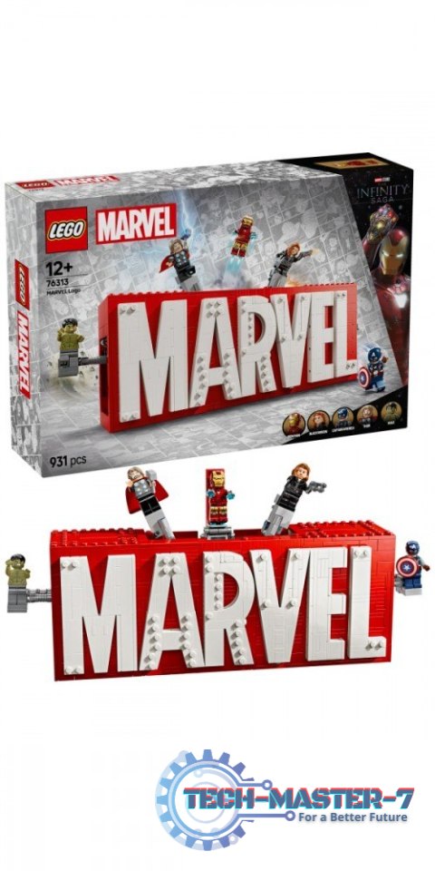 Klocki Super Heroes 76313 Logo MARVEL z minifigurkami Klocki Super Heroes 76313 Logo MARVEL z minifigurkami
