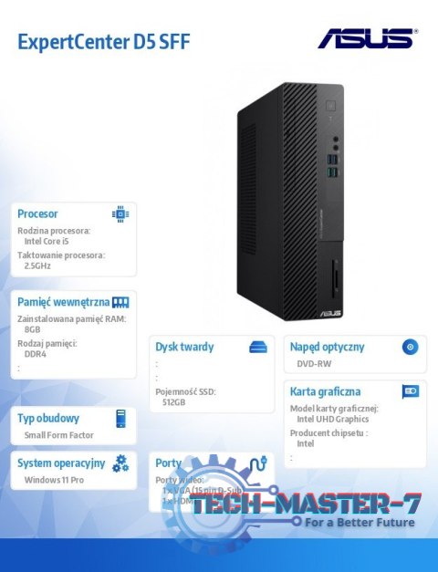Komputer ExpertCenter D5 D500SE-513500503X i5-13500 8GB/512GB/W11 PRO Komputer ExpertCenter D5 D500SE-513500503X i5-13500 8GB/512GB/W11 PRO