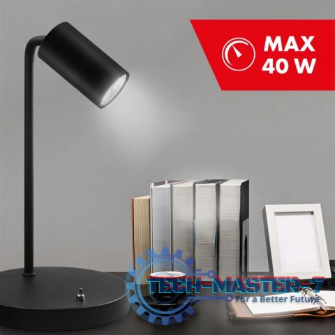 Lampka biurkowa GU10, z włącznikiem MCE370 B czarna, okrągła Lampka biurkowa GU10, z włącznikiem MCE370 B czarna, okrągła