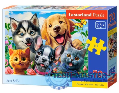 Puzzle 70 elementów Pieski kotki Pets Selfie