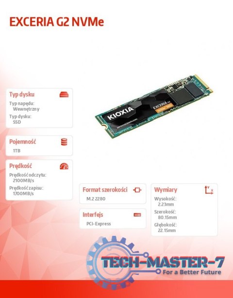 Dysk SSD Exceria G2 1TB NVMe 2100/1700MB/s Dysk SSD Exceria G2 1TB NVMe 2100/1700MB/s