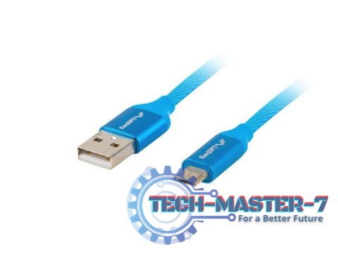 Kabel Premium USB micro BM - AM 2.0 1.8m niebieski QC 3.0