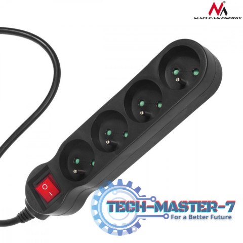 Listwa zasilająca 4g 5m MCE182 2300W czarna Listwa zasilająca 4g 5m MCE182 2300W czarna