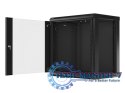 Szafa instalacyjna wisząca 19 12U 600X450mm czarna (drzwi szklane)