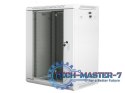 Szafa instalacyjna wisząca 19'' 15U 600X450mm szara (drzwi szklane)