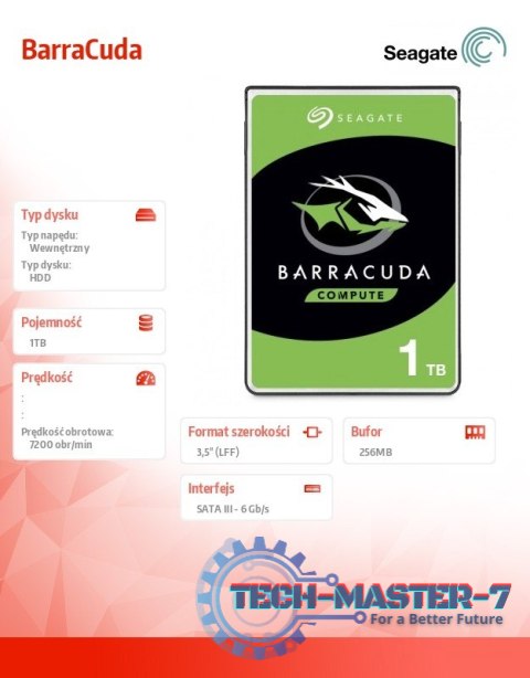 Dysk BarraCuda 1TB 3,5 256MB ST1000DM014 Dysk BarraCuda 1TB 3,5 256MB ST1000DM014