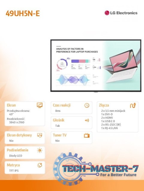 Ekran 49UH5N-E IPS 500cd/m2 24/7 Ekran 49UH5N-E IPS 500cd/m2 24/7