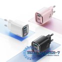 Ładowarka sieciowa 30W GaN LED USB+USB-C CC229 Fast Charging czarna
