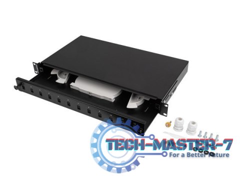 Przełącznica światłowodowa 12XSC simplex/12XLC duplex rack 19 1U czarna + akcesoria Przełącznica światłowodowa 12XSC simplex/12XLC duplex rack 19 1U czarna + akcesoria