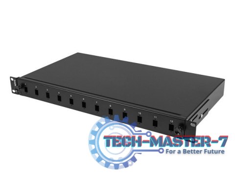 Przełącznica światłowodowa 12XSC simplex/12XLC duplex rack 19 1U czarna + akcesoria Przełącznica światłowodowa 12XSC simplex/12XLC duplex rack 19 1U czarna + akcesoria