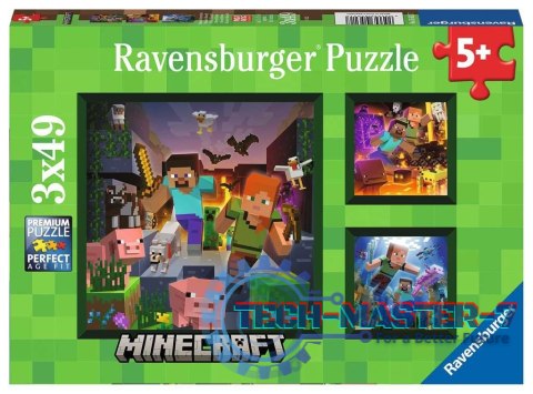 Puzzle 3x49 elementów Minecraft