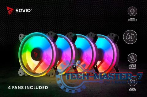 Wentylator FAN-01 4-pack 120mm ARGB wraz kontrolerem oraz pilotem Wentylator FAN-01 4-pack 120mm ARGB wraz kontrolerem oraz pilotem