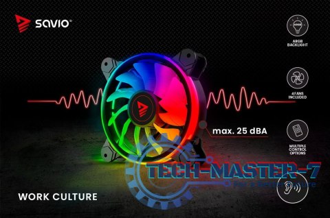 Wentylator FAN-01 4-pack 120mm ARGB wraz kontrolerem oraz pilotem Wentylator FAN-01 4-pack 120mm ARGB wraz kontrolerem oraz pilotem