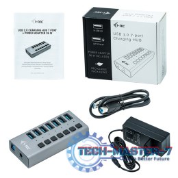Hub USB 3.0 z ładowaniem, 7 portów, 36W