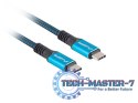 Kabel USB-C M/M USB4 1.2m 100W 8K 60HZ czarno-niebieski