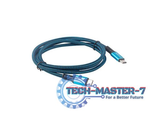 Kabel USB-C M/M USB4 1.2m 100W 8K 60HZ czarno-niebieski Kabel USB-C M/M USB4 1.2m 100W 8K 60HZ czarno-niebieski