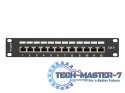 Patch Panel 12 Port 1U 10' cali kategoria 6 ekranowany czarny