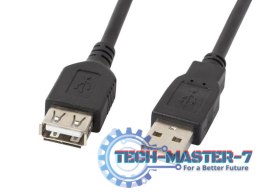 Przedłużacz kabla USB 2.0 AM-AF czarny 1.8M