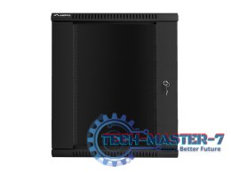 Szafa instalacyjna wisząca 19'' 15U 600X450mm czarna (drzwi szklane)