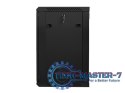 Szafa instalacyjna wisząca 19'' 15U 600X450mm czarna (drzwi szklane)