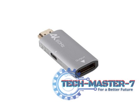 Adapter HDMI(M)-Displayport(F)4K srebrny Adapter HDMI(M)-Displayport(F)4K srebrny