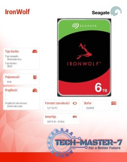 Dysk IronWolf 6TB 3,5 256MB ST6000VN006