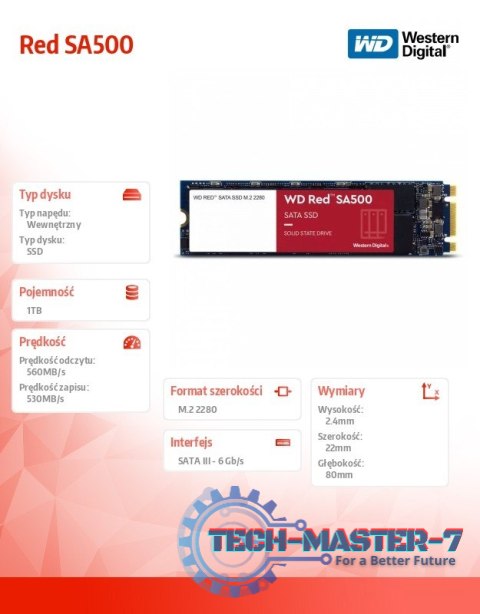 Dysk Red SSD 1TB M.2 2280 SA500 WDS100T1R0B Dysk Red SSD 1TB M.2 2280 SA500 WDS100T1R0B