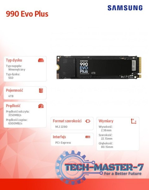 Dysk SSD 990Evo Plus NVMe MZ-V9S4T0BW Dysk SSD 990Evo Plus NVMe MZ-V9S4T0BW