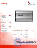 Dysk SSD External SD810 500G USB3.2 20Gb/s srebrny