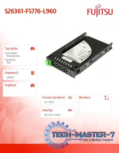 Dysk serwerowy SSD SATA 960GB 2.5'Mixe S26361-F5776-L960 Dysk serwerowy SSD SATA 960GB 2.5'Mixe S26361-F5776-L960