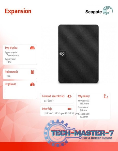 Dysk zewnętrzny Expansion 2TB 2,5 STKM2000400 czarny Dysk zewnętrzny Expansion 2TB 2,5 STKM2000400 czarny