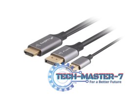 Kabel HDMI(M)-Displaypor(M) 1.8M 4K czarny