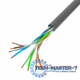 Kabel LAN UTP kat.5E 100M Drut CU szary CPR + fluke passed