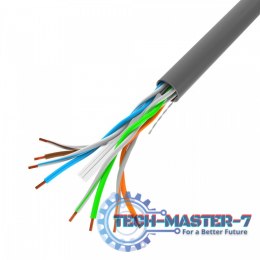 Kabel LAN UTP kat.6 100M drut CU szary CPR + fluke passed